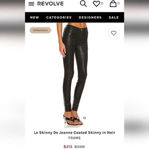 FRAME Le Skinny De Jeanne Coated Skinny in Noir